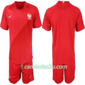 Camisolas de Futebol Polónia Criança Equipamento Alternativa Copa do Mundo 2018 Manga Curta